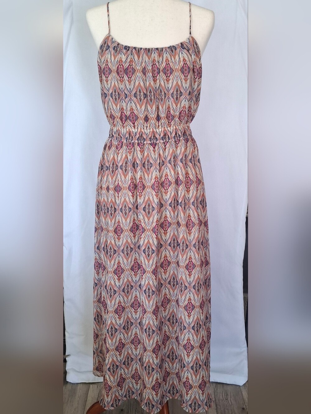 Banana Republic Pink Multi-Pattern Spaghetti Strap Maxi Dress
